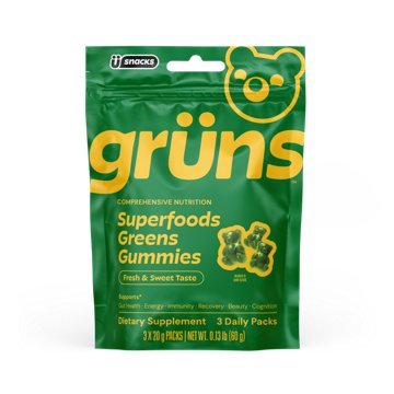 Gruns Daily Superfood Greens Multivitamin Gummy, 3 Pack, 3 Count