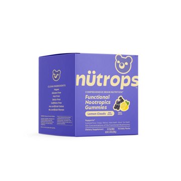 Gruns Nütrops by Grüns, Functional Mushroom Gummy for Focus and Brain Health, 10  Pack, 10 Count