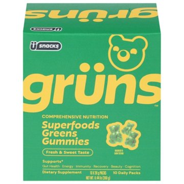 Gruns Superfoods Greens Gummies Fresh & Sweet, 10 ct