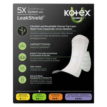 Kotex Bamboo Ultra Thin Pads with Wings - Heavy Absorbency