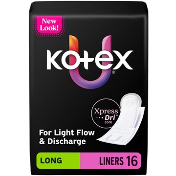 Kotex Absorbent Wrapped Liners - Light Absorbency, Long Length, 16 ct