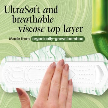 Kotex Bamboo Ultra Thin Pads with Wings, Regular Absorbency