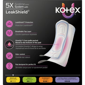 Kotex Ultra Thin Pads, Regular Absorbency, 44 ct