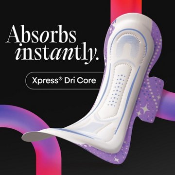 Kotex Overnight Maxi Pads with Wings, Extra Heavy Absorbency