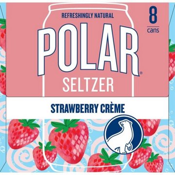 Polar Seltzer Water Strawberry Créme 8 pk Cans