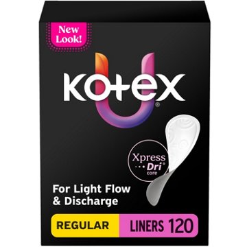 Kotex Absorbent Flat Liners, Light Absorbency, Regular Length