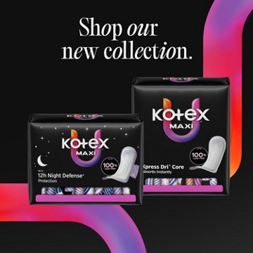 Kotex Maxi Pads with Wings - Overnight Absorbency