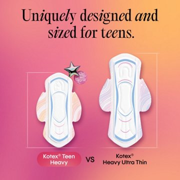 Kotex Ultra Thin Teen Pads - Heavy Absorbency
