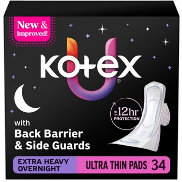 Kotex Ultra Thin Overnight Pads, Extra Heavy Absorbency