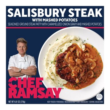 By Chef Ramsay Frozen Salisbury Steak & Mashed Potatoes with Caramelized Onion Gravy