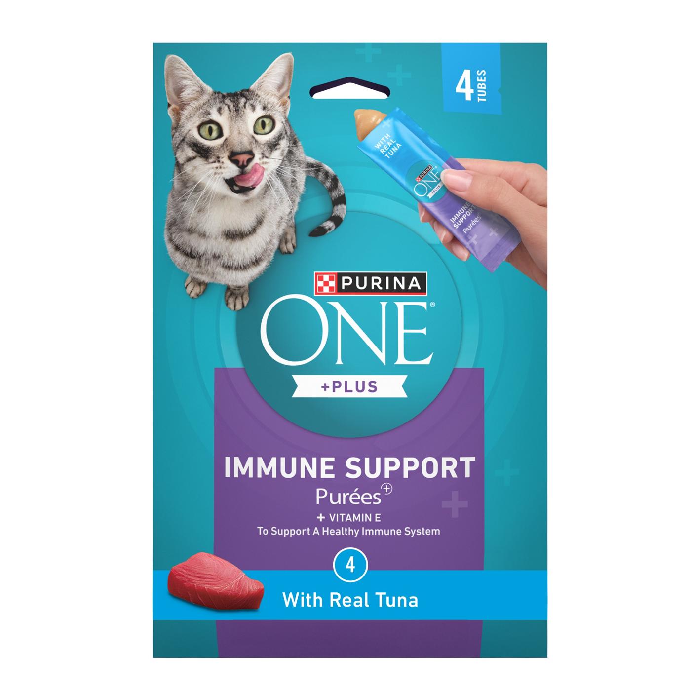 Purina ONE Plus Immune Support Purees With Real Tuna Cat Treat; image 1 of 8