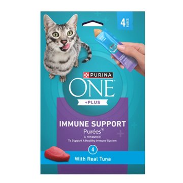 Purina ONE Plus Immune Support Purees With Real Tuna Cat Treat