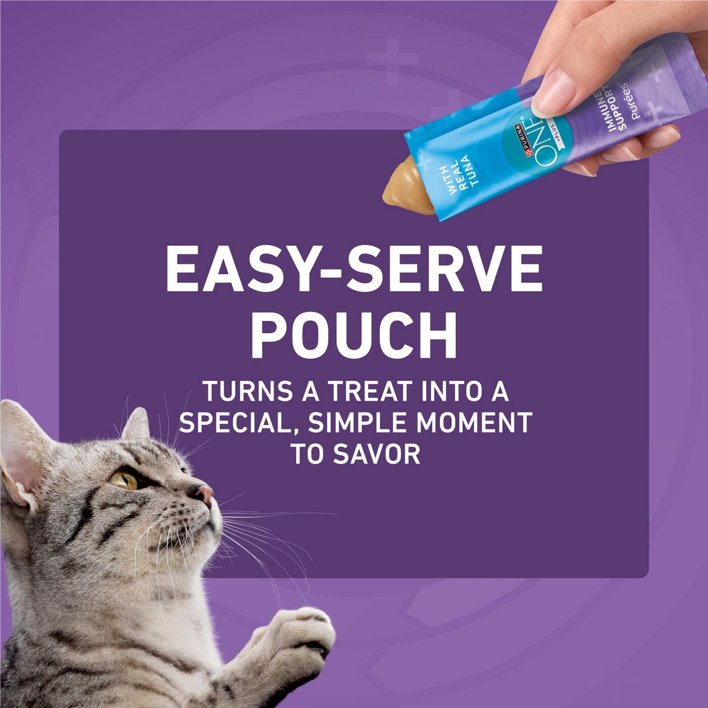 Purina ONE Plus Immune Support Purees With Real Tuna Cat Treat; image 4 of 8