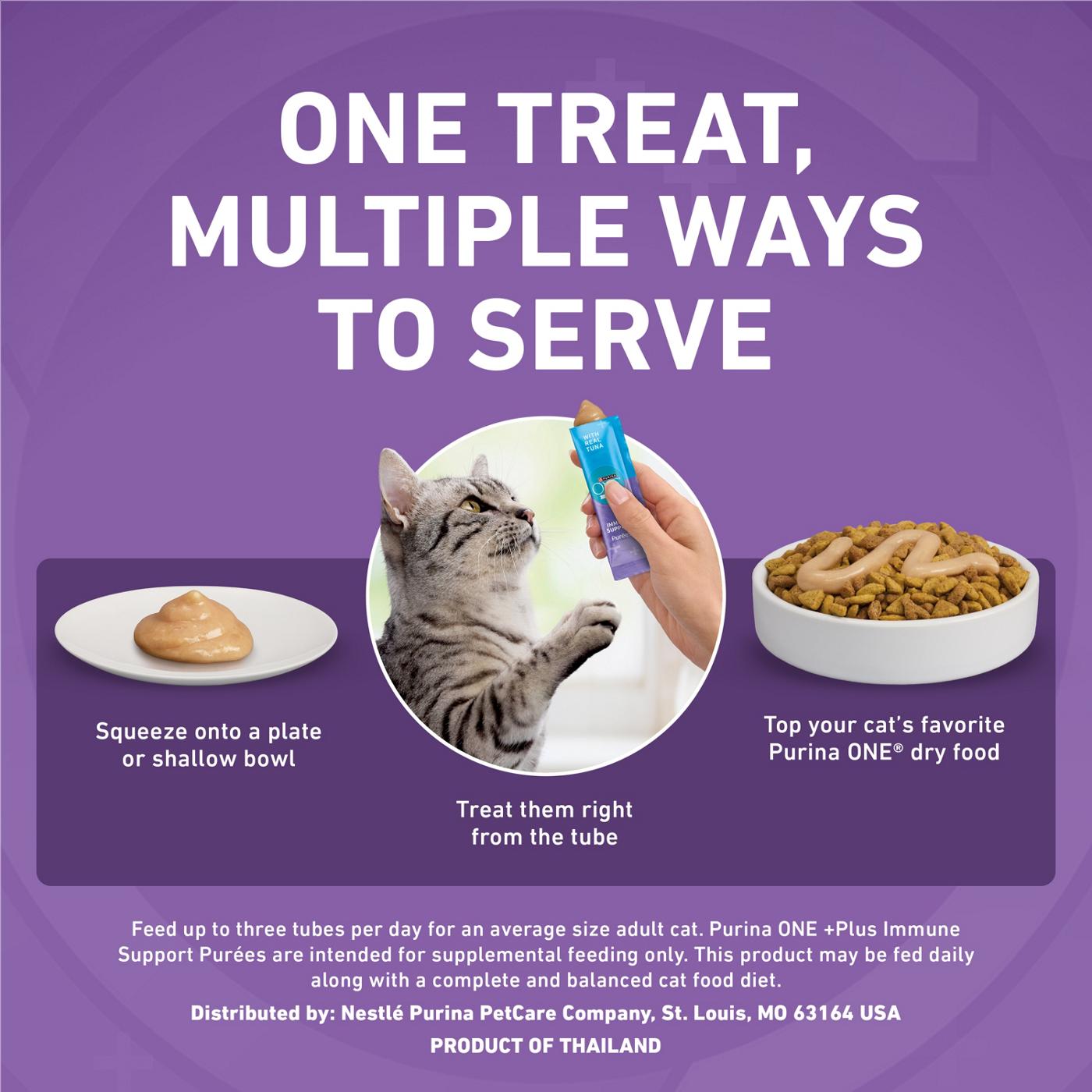 Purina ONE Plus Immune Support Purees With Real Tuna Cat Treat; image 5 of 8
