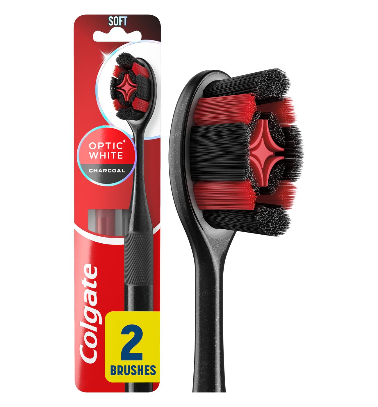 Colgate Optic White Charcoal Toothbrush - Soft; image 1 of 8