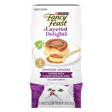 Fancy Feast Purina Layered Delights Wet Cat Treats - Chicken Mousse With Tuna