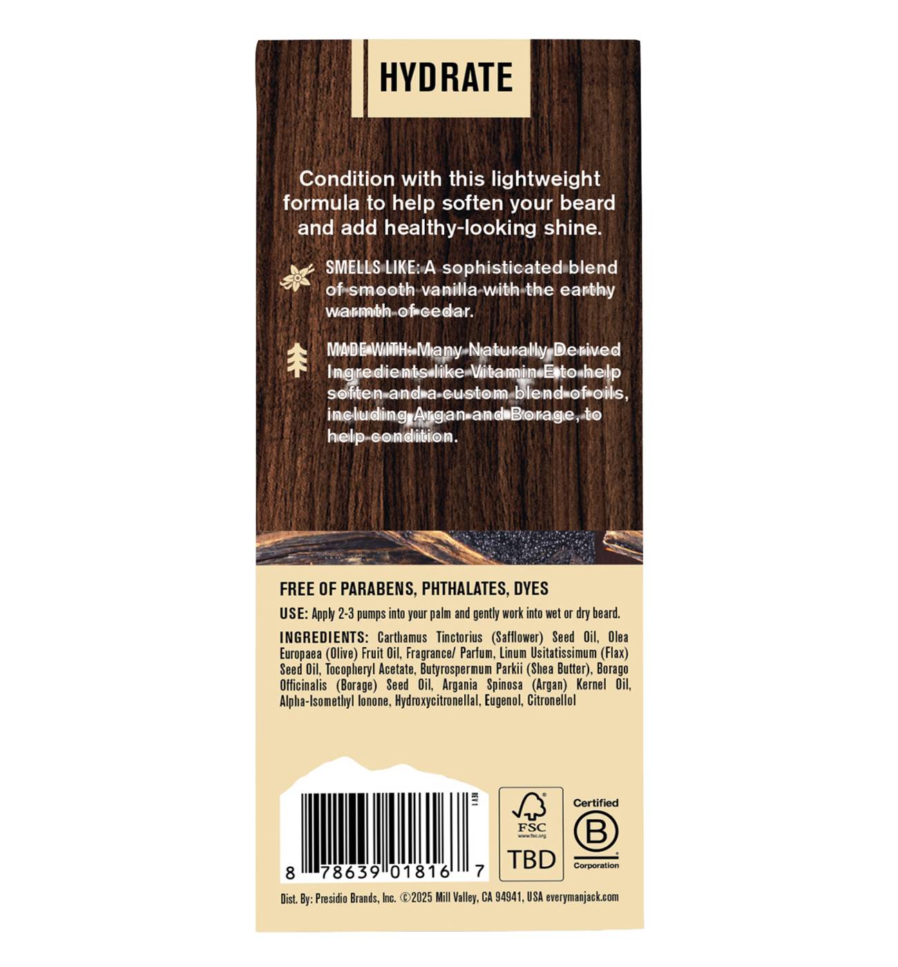 Every Man Jack Beard Oil - Vanilla & Cedar; image 2 of 3