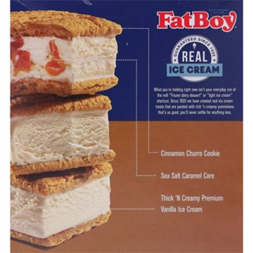 FatBoy Cinnamon Churro Ice Cream Sandwiches, 4 ct