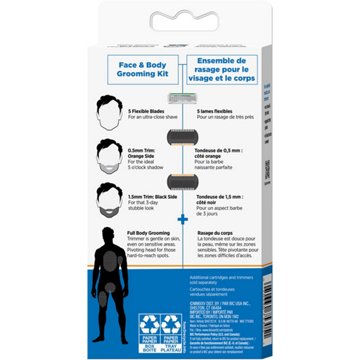 BIC Men's 5 Blade Refillable Trim & Shave Razor