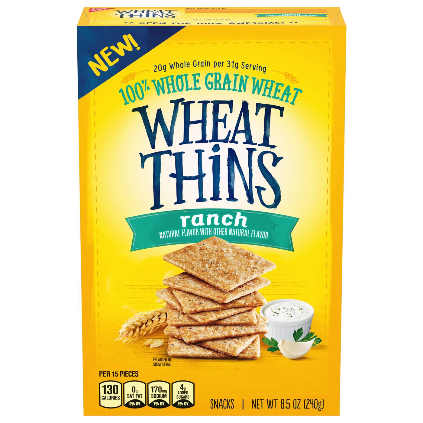 Wheat Thins Ranch Whole Grain Wheat Crackers; image 1 of 3