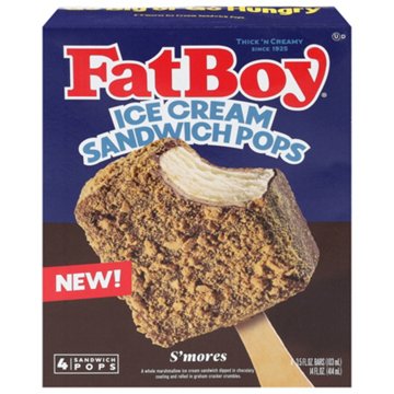 FatBoy S'mores Ice Cream Sandwich Pops, 4 ct