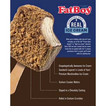 FatBoy S'mores Ice Cream Sandwich Pops, 4 ct
