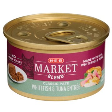 H-E-B Market Blend Classic Pate Wet Cat Food Can - Whitefish & Tuna Entrée