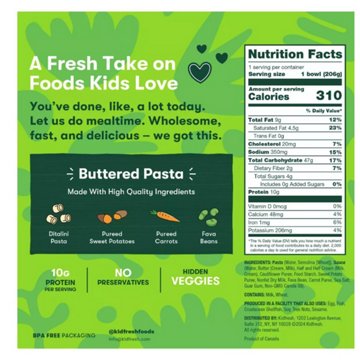 Kidfresh Buttered Pasta Frozen Meal