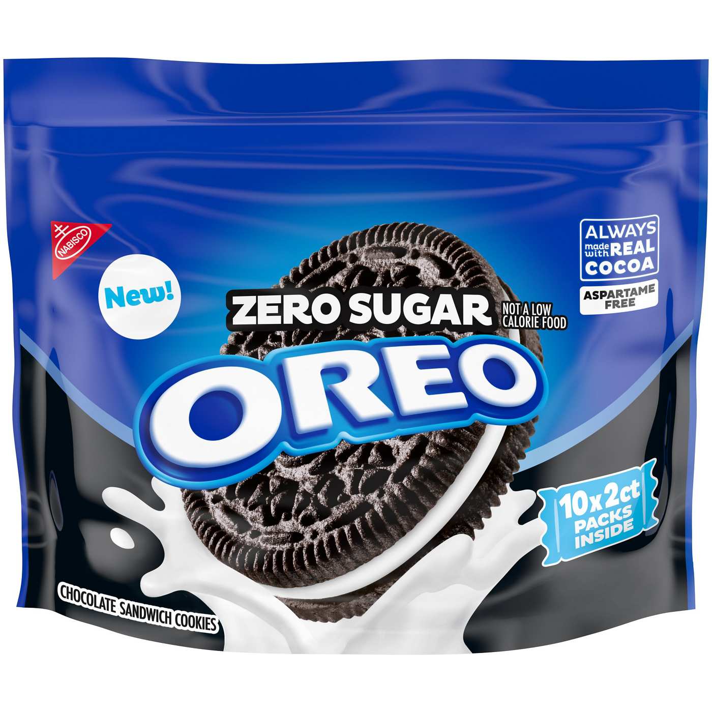 OREO Zero Sugar Chocolate Sandwich Cookies; image 1 of 10