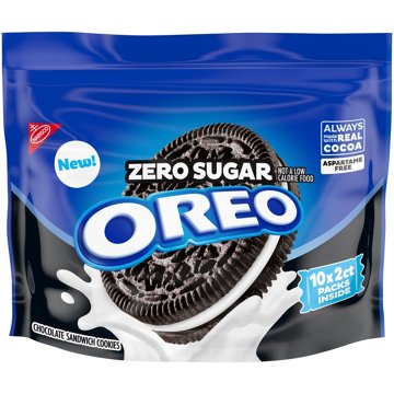 OREO Zero Sugar Chocolate Sandwich Cookies, 8 oz