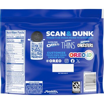 OREO Zero Sugar Chocolate Sandwich Cookies, 8 oz