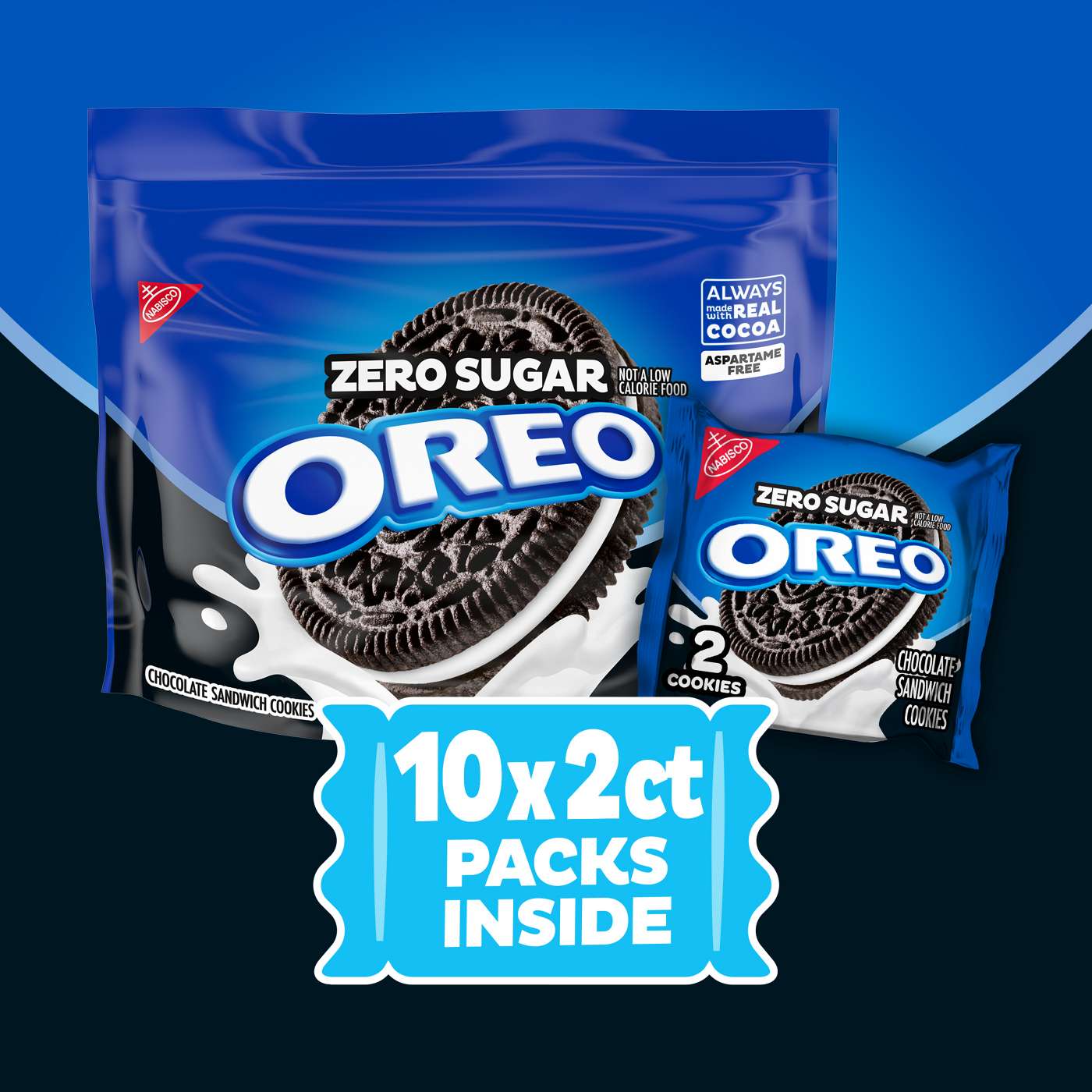 OREO Zero Sugar Chocolate Sandwich Cookies; image 8 of 10