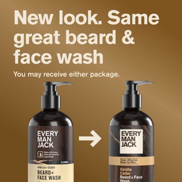 Every Man Jack Beard & Face Wash - Vanilla & Cedar, 6.7 oz
