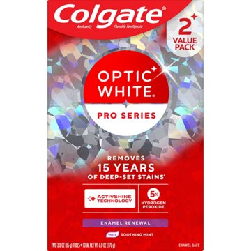 Colgate Optic White Pro Series Enamel Renewal Toothpaste - Soothing Mint, 2 pk