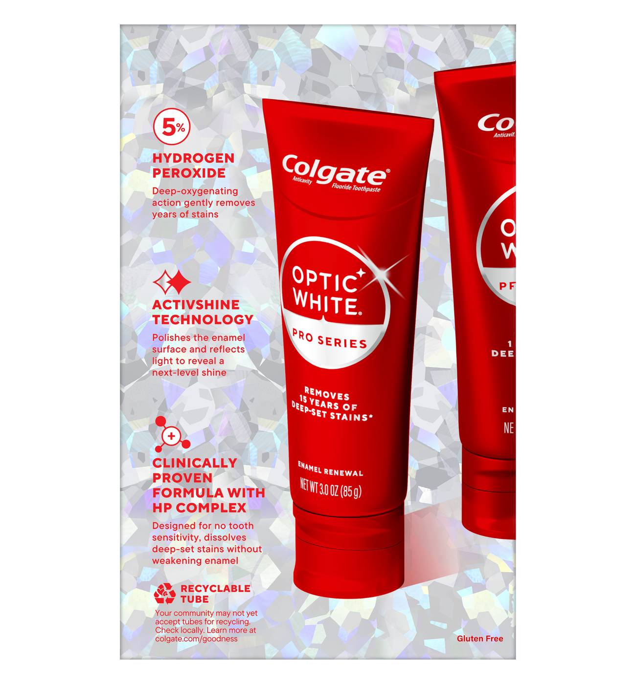 Colgate Optic White Pro Series Enamel Renewal Toothpaste - Soothing Mint, 2 pk; image 2 of 4