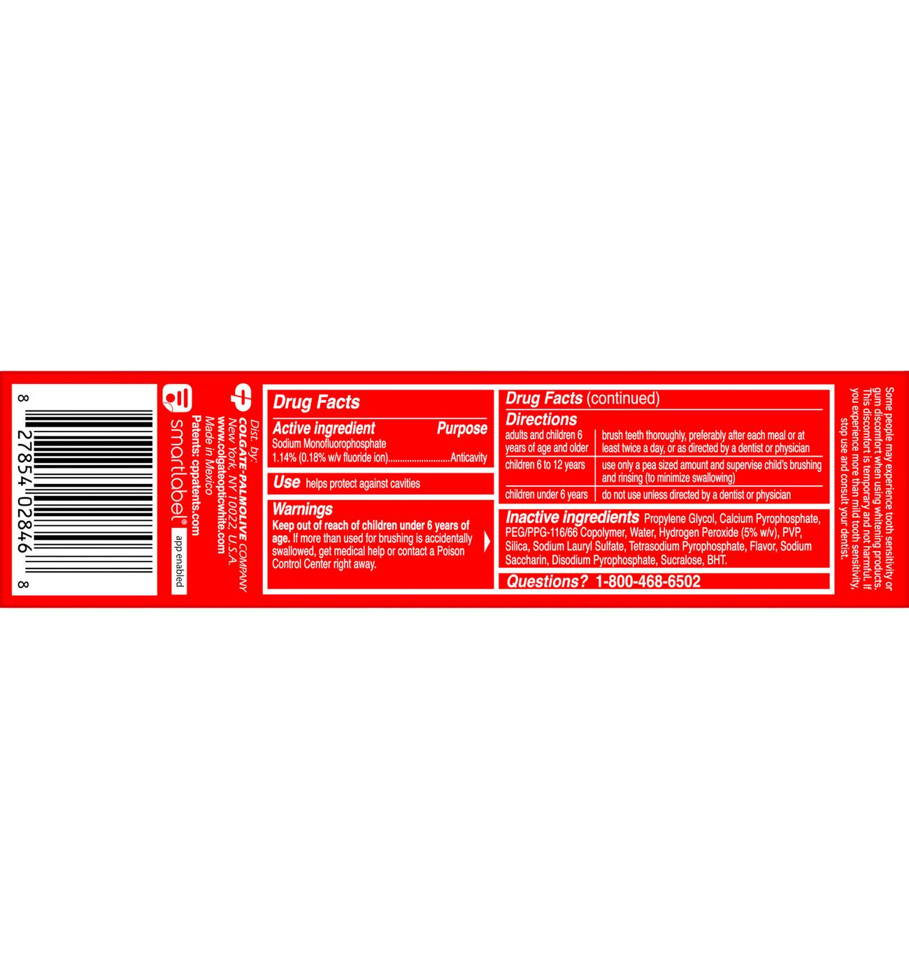 Colgate Optic White Pro Series Enamel Renewal Toothpaste - Soothing Mint, 2 pk; image 3 of 4