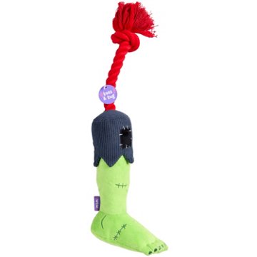 Woof & Whiskers Zombie Leg Halloween Toss & Tug Dog Toy