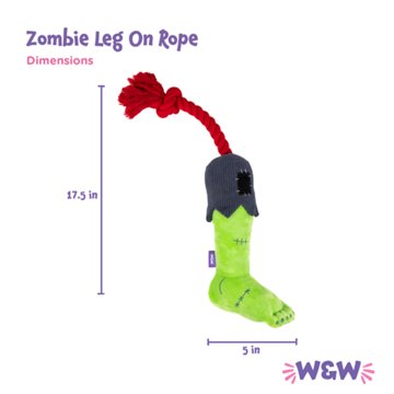 Woof & Whiskers Zombie Leg Halloween Toss & Tug Dog Toy