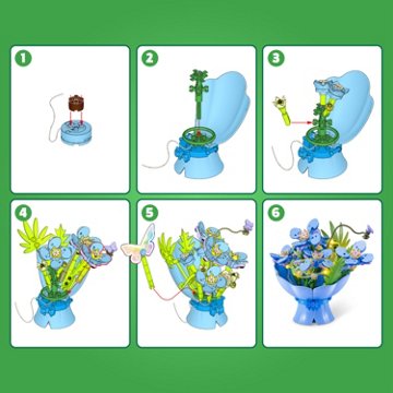 Zuru MAX LED Blue Bouquet Building Toy, 158 pc