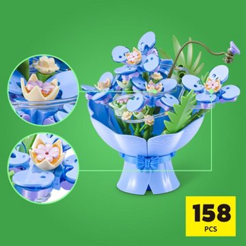 Zuru MAX LED Blue Bouquet Building Toy, 158 pc