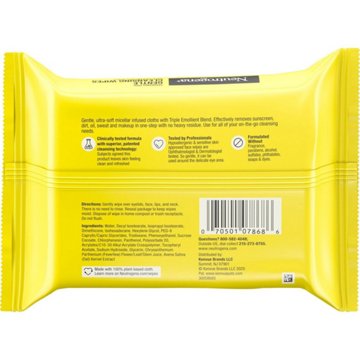 Neutrogena Fragrance Free Gentle Cleansing Micellar Wipes, 25 ct