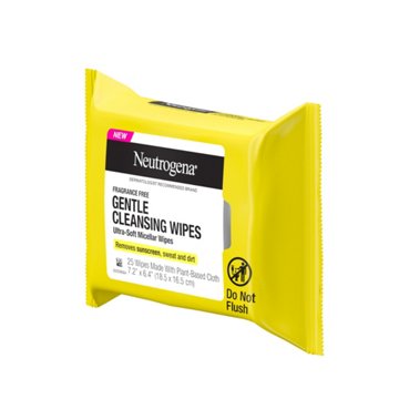 Neutrogena Fragrance Free Gentle Cleansing Micellar Wipes, 25 ct