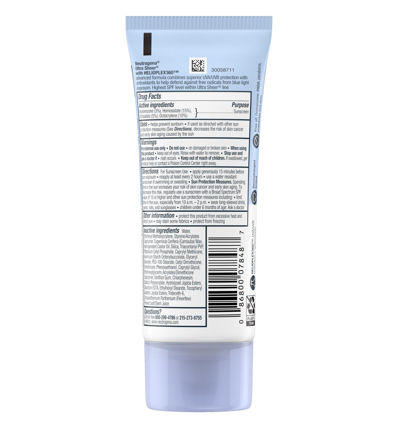 Neutrogena Ultra Sheer Dry-Touch Sunscren - SPF 100; image 2 of 2