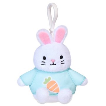 American Greetings Easter Plush Bunny Backpack Clip with Carrot Shirt, 3.5" x 3.5"