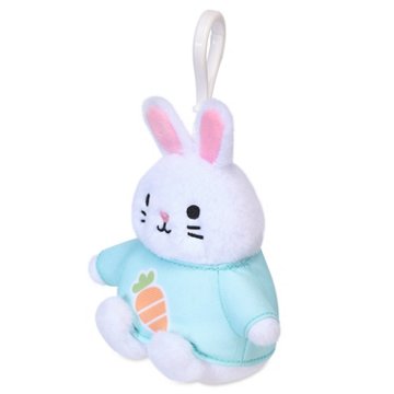 American Greetings Easter Plush Bunny Backpack Clip with Carrot Shirt, 3.5" x 3.5"