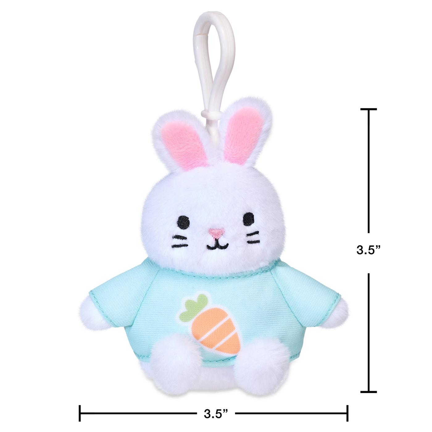 American Greetings Easter Plush Bunny Backpack Clip with Carrot Shirt; image 3 of 4