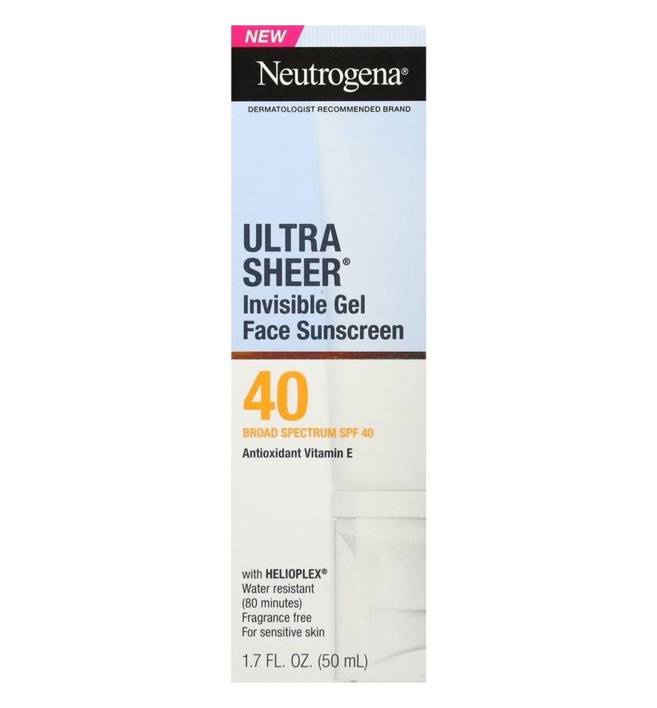 Neutrogena Ultra Sheer Invisible Gel Sunscreen - SPF 40; image 1 of 4