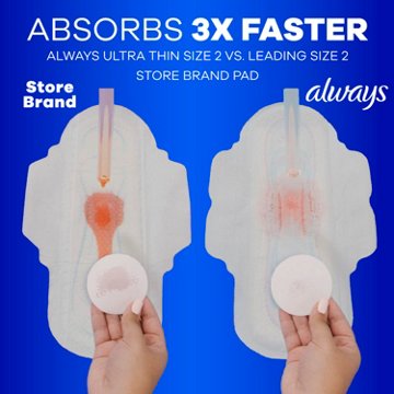 Always Ultra Thin Pads Duo Pack - Size 2 Long Super & 4 Overnight Absorbency, Unscented