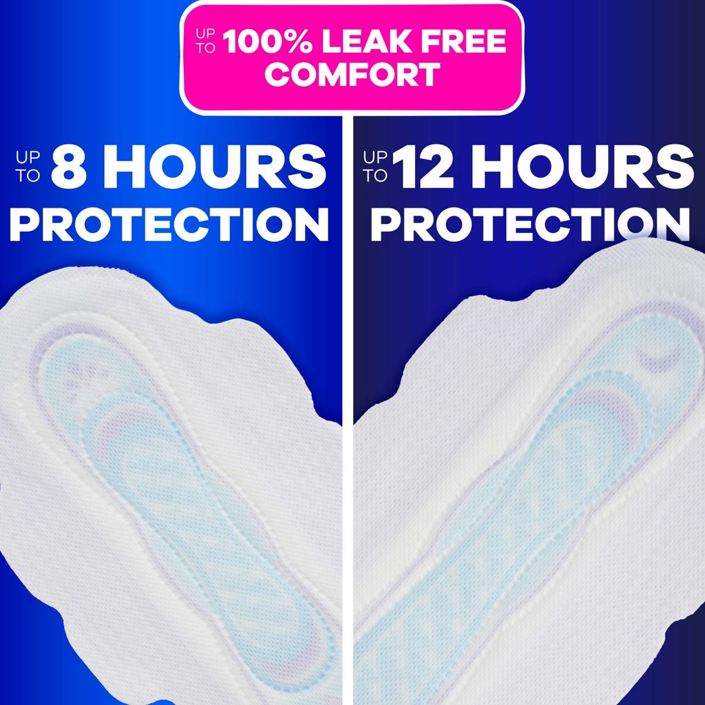 Always Ultra Thin Pads Duo Pack, Feminine Pads with Wings for Women, Size 2 Long Super and 4 Overnight Absorbency, Unscented, 44 CT; image 4 of 10