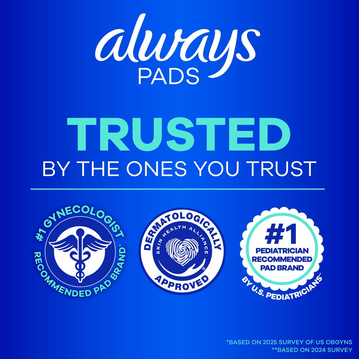 Always Ultra Thin Pads Duo Pack, Feminine Pads with Wings for Women, Size 2 Long Super and 4 Overnight Absorbency, Unscented, 44 CT; image 9 of 10